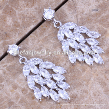 Boucles d&#39;oreilles en cristal à la main élégant féminin Chandelier